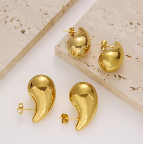 Gold Plated Tear Drop Earrings