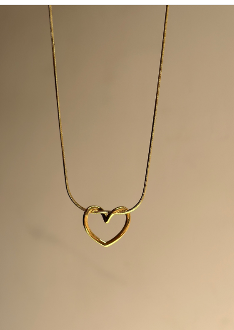Gold Plated Simple Heart Shaped Necklace