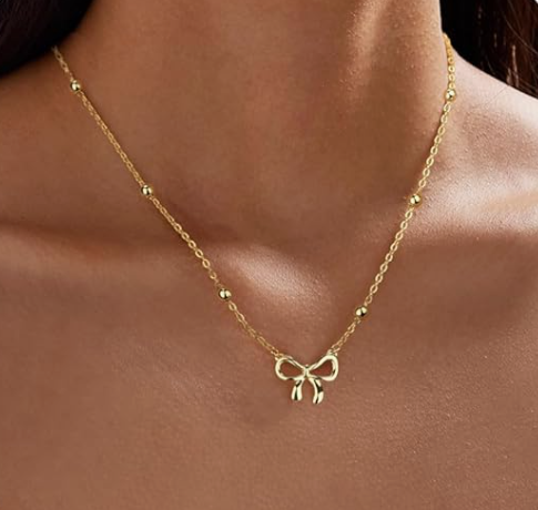 Anti-Tarnish Infinity Bow Necklace