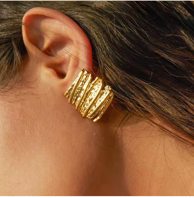 Gold Sculptural Statement Earrings